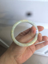 Load image into Gallery viewer, 55mm certified 100% natural white/yellow round cut jadeite jade bangle R108-1721
