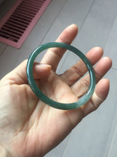 Load image into Gallery viewer, 61mm Certified Type A 100% Natural icy watery deep sea dark green/blue/gray/black slim round cut Guatemala Jadeite bangle X148-2091
