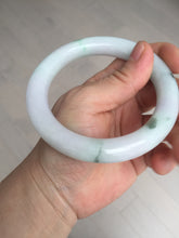 Load image into Gallery viewer, 60mm certified 100% natural light green/white/purple chubby round cut jadeite jade bangle BS40-8569
