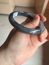 Load image into Gallery viewer, 52.4mm Certified 100% natural Type A black/white oval jadeite jade bangle AF93-2676
