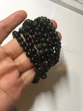 Load image into Gallery viewer, 5.5-6mm 100% natural type A dark green/black jadeite jade beads bracelet group BL132
