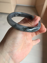 Load image into Gallery viewer, 52.4mm Certified 100% natural Type A black/white oval jadeite jade bangle AF93-2676
