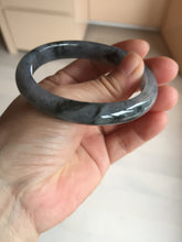 Load image into Gallery viewer, 52.4mm Certified 100% natural Type A black/white oval jadeite jade bangle AF93-2676
