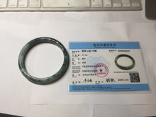 Load image into Gallery viewer, 64.5mm Certified Type A 100% Natural sunny green dark green gray black Jadeite bangle PD143-6237

