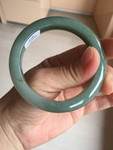 Load image into Gallery viewer, 53.2mm certified type A 100% Natural dark green/gray/yellow Jadeite Jade bangle AF96-7577
