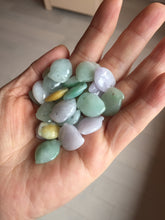 Load image into Gallery viewer, Type A 100% Natural icy watery sunny green/purple/white/yellow Jadeite Jade Peach Pendant group PB91
