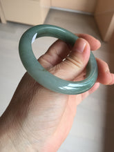 Load image into Gallery viewer, 53.2mm certified type A 100% Natural dark green/gray/yellow Jadeite Jade bangle AF96-7577
