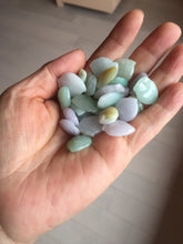 Load image into Gallery viewer, Type A 100% Natural icy watery sunny green/purple/white/yellow Jadeite Jade Peach Pendant group PB91
