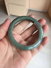 Load image into Gallery viewer, 53.2mm certified type A 100% Natural dark green/gray/yellow Jadeite Jade bangle AF96-7577
