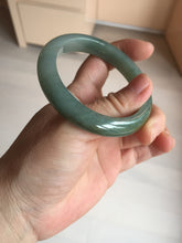 Load image into Gallery viewer, 53.2mm certified type A 100% Natural dark green/gray/yellow Jadeite Jade bangle AF96-7577
