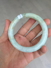 Load image into Gallery viewer, 55.5mm Certified 100% natural Type A light green yellow chubby round cut jadeite jade bangle BQ38-5780
