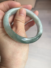 Load image into Gallery viewer, 54.5mm certified 100% natural icy watery oily dark green purple jadeite jade bangle BH87-9118
