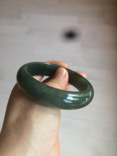 Load image into Gallery viewer, 57mm type A 100% Natural icy dark green/black jadeite jade bangle AY36-1097
