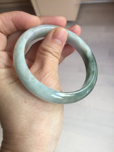 Load image into Gallery viewer, 54.5mm certified 100% natural icy watery oily dark green purple jadeite jade bangle BH87-9118
