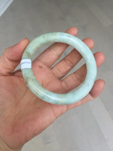 Load image into Gallery viewer, 55.5mm Certified 100% natural Type A light green yellow chubby round cut jadeite jade bangle BQ38-5780
