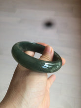 Load image into Gallery viewer, 57mm type A 100% Natural icy dark green/black jadeite jade bangle AY36-1097
