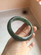 Load image into Gallery viewer, 57mm type A 100% Natural icy dark green/black jadeite jade bangle AY36-1097
