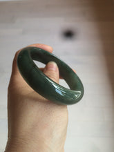 Load image into Gallery viewer, 57mm type A 100% Natural icy dark green/black jadeite jade bangle AY36-1097
