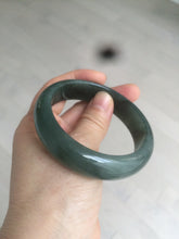 Load image into Gallery viewer, 57mm type A 100% Natural icy dark green/black jadeite jade bangle AY36-1097
