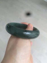 Load image into Gallery viewer, 57mm type A 100% Natural icy dark green/black jadeite jade bangle AY36-1097
