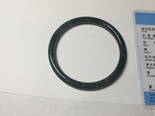 Load image into Gallery viewer, 56mm Certified Type A 100% Natural dark green/blue/gray Guatemala slim round cut Jadeite bangle PD16-4447
