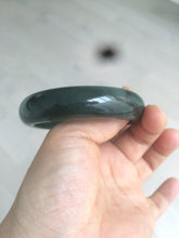 Load image into Gallery viewer, 57mm type A 100% Natural icy dark green/black jadeite jade bangle AY36-1097
