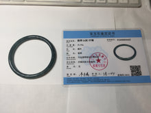 Load image into Gallery viewer, 56mm Certified Type A 100% Natural dark green/blue/gray Guatemala slim round cut Jadeite bangle PD16-4447
