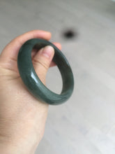 Load image into Gallery viewer, 57mm type A 100% Natural icy dark green/black jadeite jade bangle AY36-1097
