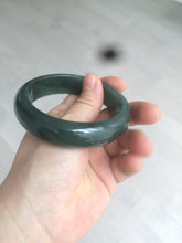 Load image into Gallery viewer, 57mm type A 100% Natural icy dark green/black jadeite jade bangle AY36-1097
