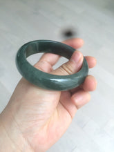 Load image into Gallery viewer, 57mm type A 100% Natural icy dark green/black jadeite jade bangle AY36-1097
