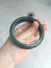 Load image into Gallery viewer, 57mm type A 100% Natural icy dark green/black jadeite jade bangle AY36-1097
