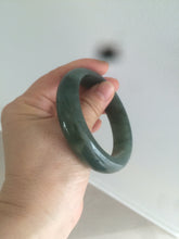 Load image into Gallery viewer, 57mm type A 100% Natural icy dark green/black jadeite jade bangle AY36-1097
