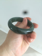 Load image into Gallery viewer, 57mm type A 100% Natural icy dark green/black jadeite jade bangle AY36-1097
