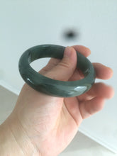 Load image into Gallery viewer, 57mm type A 100% Natural icy dark green/black jadeite jade bangle AY36-1097
