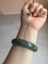 Load image into Gallery viewer, 57mm type A 100% Natural icy dark green/black jadeite jade bangle AY36-1097
