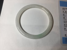 Load image into Gallery viewer, 54.5mm certified 100% natural Type A white/sunny green round cut jadeite jade bangle BL50-3524
