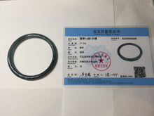 Load image into Gallery viewer, 56mm Certified Type A 100% Natural dark green/blue/gray with flying snow Guatemala slim round cut Jadeite bangle PD17-4445
