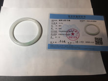 Load image into Gallery viewer, 54.5mm certified 100% natural Type A white/sunny green round cut jadeite jade bangle BL50-3524
