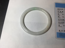 Load image into Gallery viewer, 54.5mm certified 100% natural Type A white/sunny green round cut jadeite jade bangle BL50-3524
