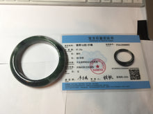 Load image into Gallery viewer, 58mm Certified 100% natural Type A dark green/purple Emerald Vale jadeite jade bangle PB93-8997
