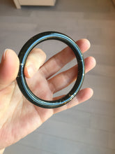 Load image into Gallery viewer, 59mm 100% Natural dark green/black meteorite Stellar Night sky round cut nephrite bangle HF91-8252
