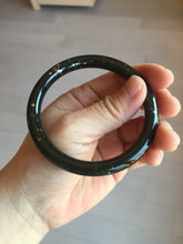 Load image into Gallery viewer, 59mm 100% Natural dark green/black meteorite Stellar Night sky round cut nephrite bangle HF91-8252
