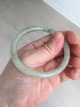 Load image into Gallery viewer, 52.7mm Certified type A 100% Natural light green yellow brown floating seaweed slim round cut Jadeite bangle E90-6616
