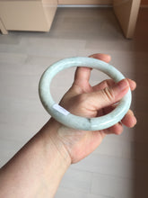 Load image into Gallery viewer, 75.2mm certified Type A 100% Natural light green white round cut plus size Jadeite Jade bangle BP172-1258
