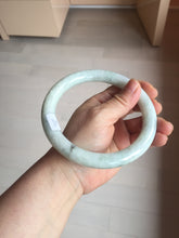 Load image into Gallery viewer, 75.2mm certified Type A 100% Natural light green white round cut plus size Jadeite Jade bangle BP172-1258
