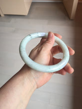 Load image into Gallery viewer, 75.2mm certified Type A 100% Natural light green white round cut plus size Jadeite Jade bangle BP172-1258

