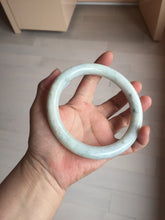 Load image into Gallery viewer, 75.2mm certified Type A 100% Natural light green white round cut plus size Jadeite Jade bangle BP172-1258
