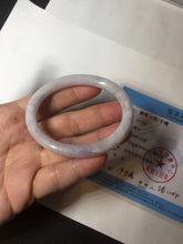 Load image into Gallery viewer, 51.5mm certified 100% natural type A light purple white slim oval round cut jadeite jade bangle BL51-3528
