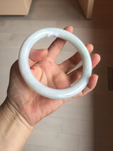 Load image into Gallery viewer, 74.5mm certified Type A 100% Natural light green white round cut plus size Jadeite Jade bangle BP171-1257
