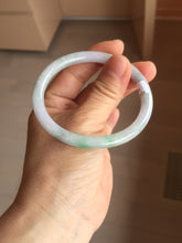 Load image into Gallery viewer, 53.5mm certified 100% natural sunny green purple gray oval jadeite jade bangle BS41-4531
